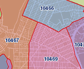 MORRISANIA.com - Bronx Zip Code Map